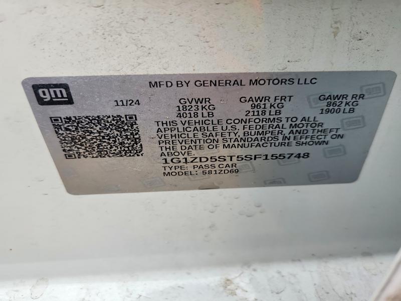 Aukcja sprzedaży 2025 Chevrolet Malibu, vin: 1G1ZD5ST5SF155748, numer aukcji: 51433856
