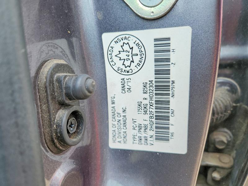 2015 Honda Civic მანქანა იყიდება აუქციონზე, vin: 2HGFB2F7XFH032304, აუქციონის ნომერი: 48162516
