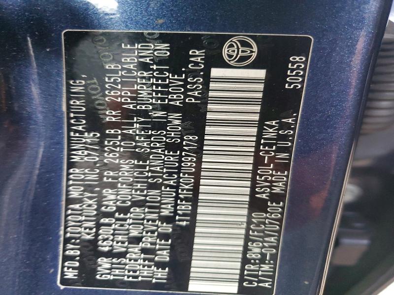 48897266 :رقم المزاد ، 4T1BF1FK0FU997178 vin ، 2015 Toyota Camry مزاد بيع