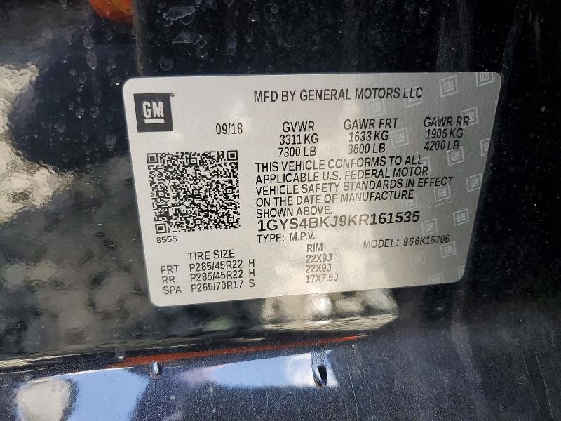 Aukcja sprzedaży 2019 Cadillac Escalade, vin: 1GYS4BKJ9KR161535, numer aukcji: 49623676