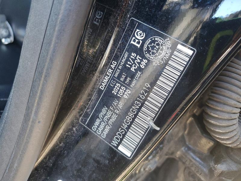 2016 Mercedes-benz Cla მანქანა იყიდება აუქციონზე, vin: WDDSJ4GB8GN316219, აუქციონის ნომერი: 51304916