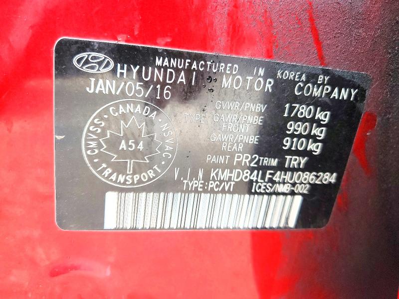 2017 Hyundai Elantra მანქანა იყიდება აუქციონზე, vin: KMHD84LF4HU086284, აუქციონის ნომერი: 52006946