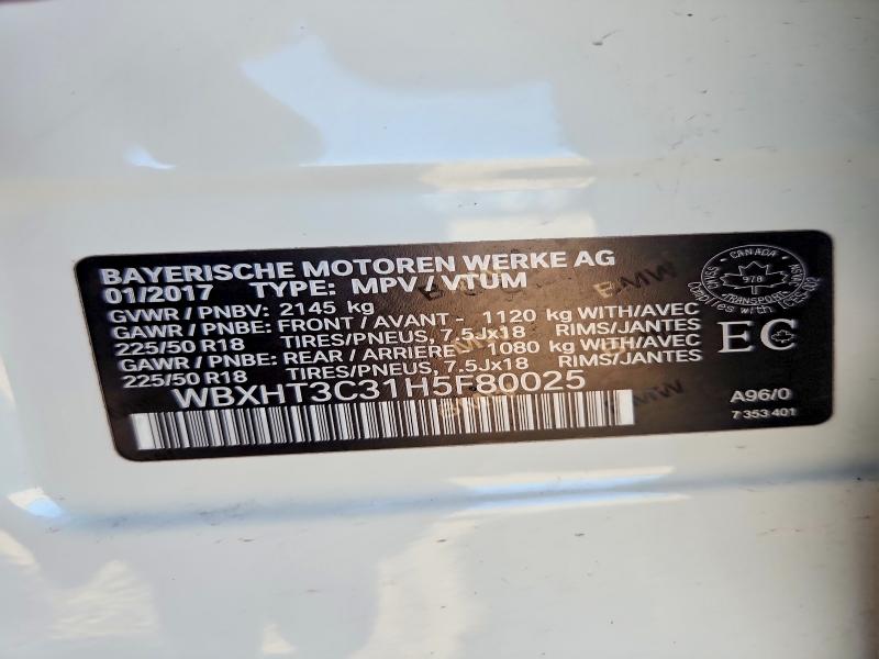 Aukcja sprzedaży 2017 Bmw X1, vin: WBXHT3C31H5F80025, numer aukcji: 50126356