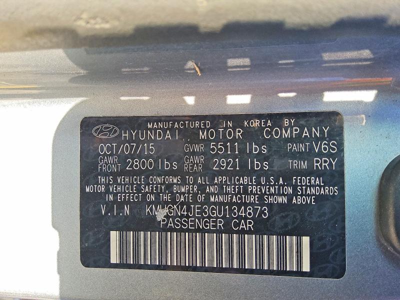 2016 Hyundai Genesis მანქანა იყიდება აუქციონზე, vin: KMHGN4JE3GU134873, აუქციონის ნომერი: 50531036