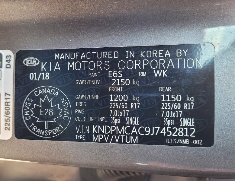 Продаж на аукціоні авто 2018 Kia Sportage, vin: KNDPMCAC9J7452812, номер лоту: 50900026