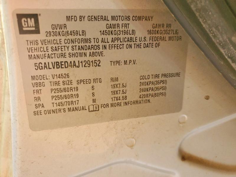 Продаж на аукціоні авто 2010 Buick Enclave, vin: 5GALVBED4AJ129152, номер лоту: 49773776