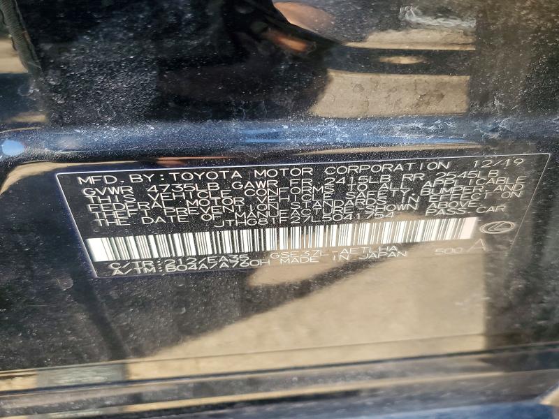 49766176 :رقم المزاد ، JTHG81F27L5041754 vin ، 2020 Lexus Is مزاد بيع