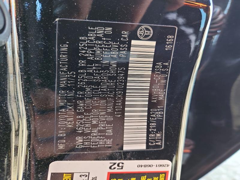 2026 Toyota Camry მანქანა იყიდება აუქციონზე, vin: 4T1DAACK9TU239475, აუქციონის ნომერი: 48343696