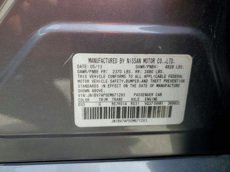 Aukcja sprzedaży 2014 Infiniti Q50, vin: JN1BV7AP5EM671293, numer aukcji: 48004776