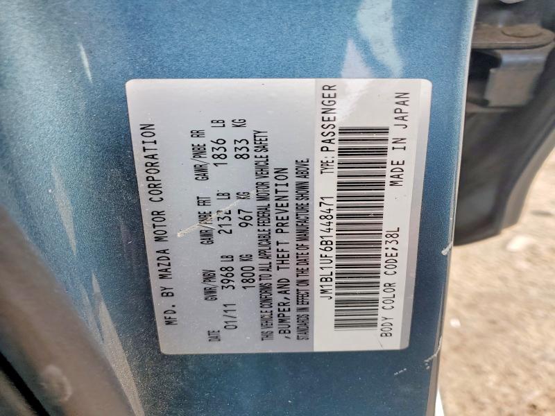 Aukcja sprzedaży 2011 Mazda 3, vin: JM1BL1UF6B1448471, numer aukcji: 50903656