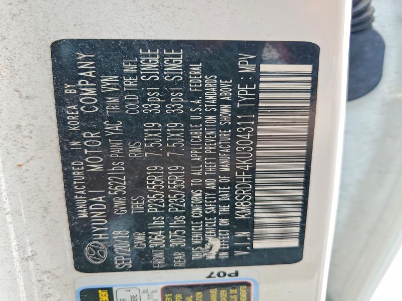 Продаж на аукціоні авто 2019 Hyundai Santa Fe Xl, vin: KM8SRDHF4KU304311, номер лоту: 49764216
