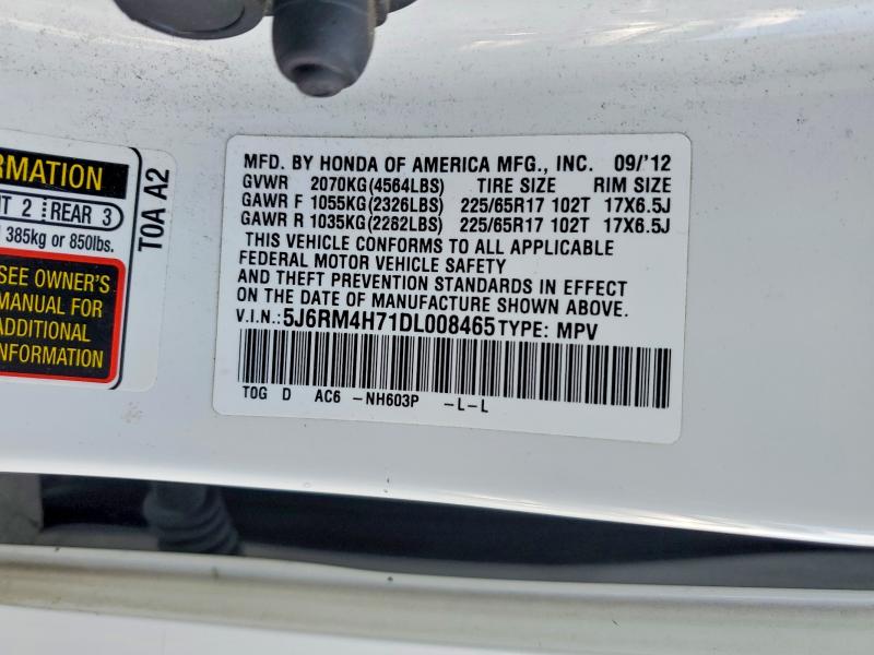 51475226 :رقم المزاد ، 5J6RM4H71DL008465 vin ، 2013 Honda Cr-v مزاد بيع