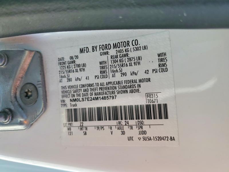 Продажа на аукционе авто 2021 Ford Transit Connect, vin: NM0LS7E24M1485797, номер лота: 50770856