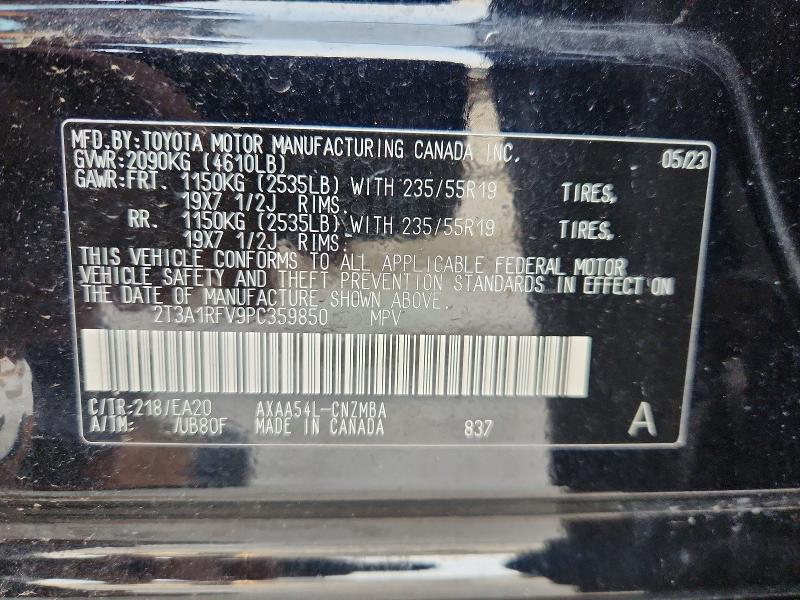 Продаж на аукціоні авто 2023 Toyota Rav4, vin: 2T3A1RFV9PC359850, номер лоту: 51535036