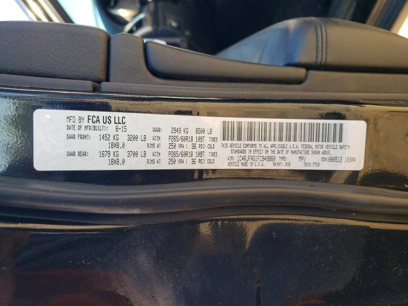 Продаж на аукціоні авто 2015 Jeep Grand Cherokee, vin: 1C4RJFAG1FC949860, номер лоту: 48590946