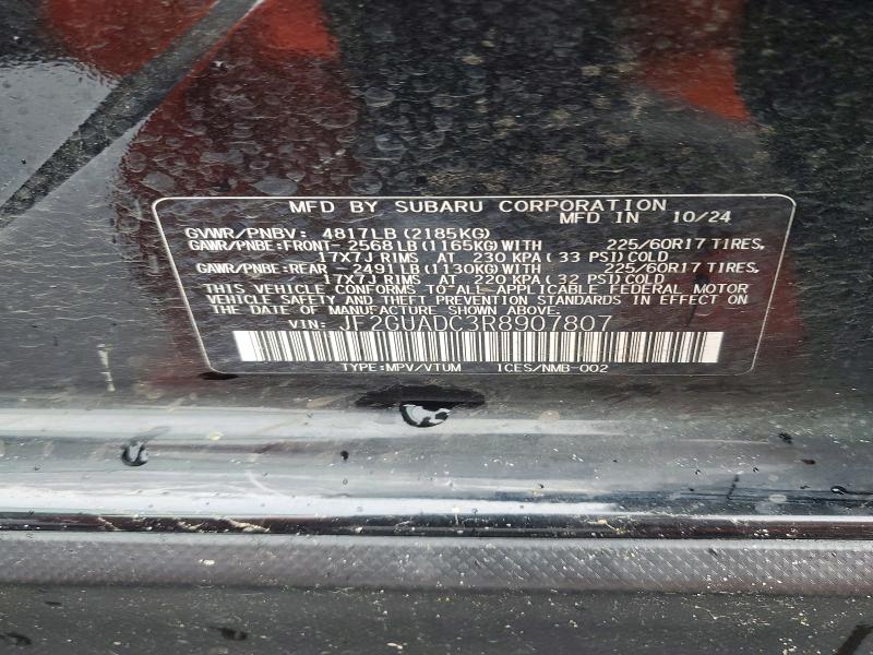 Продаж на аукціоні авто 2024 Subaru Crosstrek, vin: JF2GUADC3R8907807, номер лоту: 48361476