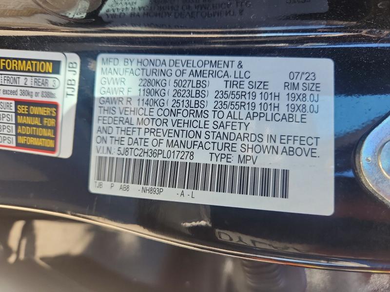 2023 Acura Rdx მანქანა იყიდება აუქციონზე, vin: 5J8TC2H36PL017278, აუქციონის ნომერი: 49985186
