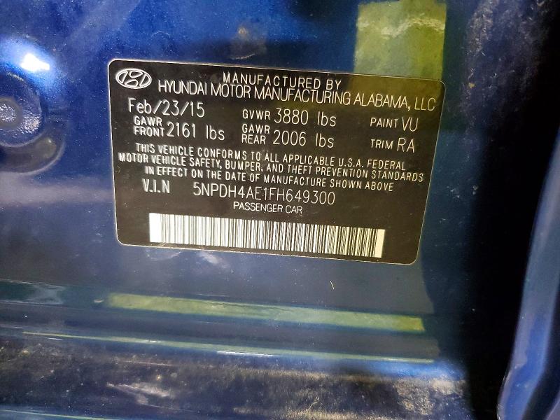 Продажа на аукционе авто 2015 Hyundai Elantra, vin: 5NPDH4AE1FH649300, номер лота: 50701476