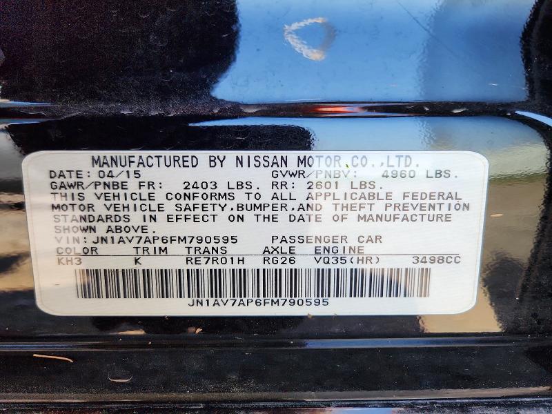 Aukcja sprzedaży 2015 Infiniti Q50 Hybrid, vin: JN1AV7AP6FM790595, numer aukcji: 50527576