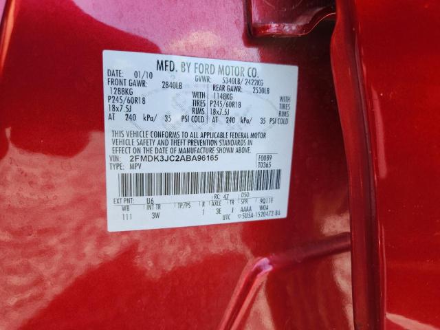 Продажа на аукционе авто 2010 Ford Edge, vin: 2FMDK3JC2ABA96165, номер лота: 50567046