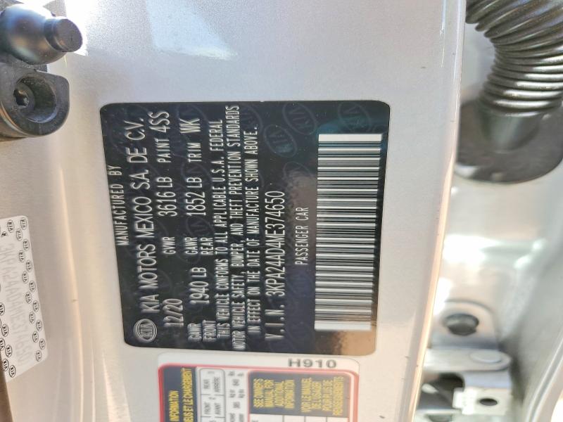 Продаж на аукціоні авто 2021 Kia Rio, vin: 3KPA24AD4ME374650, номер лоту: 49700396