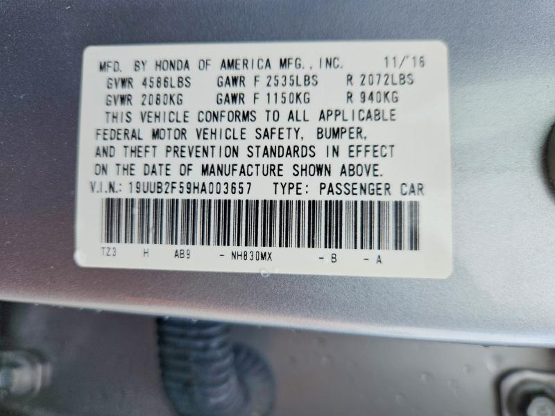 Aukcja sprzedaży 2017 Acura Tlx, vin: 19UUB2F59HA003657, numer aukcji: 48136526