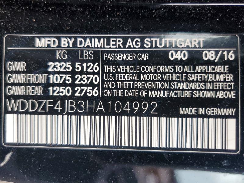 Продажа на аукционе авто 2017 Mercedes-benz E, vin: WDDZF4JB3HA104992, номер лота: 47326676