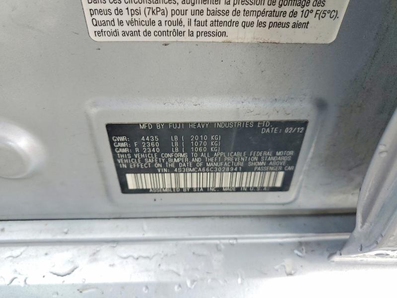 Aukcja sprzedaży 2012 Subaru Legacy, vin: 4S3BMCA66C3028941, numer aukcji: 50409156