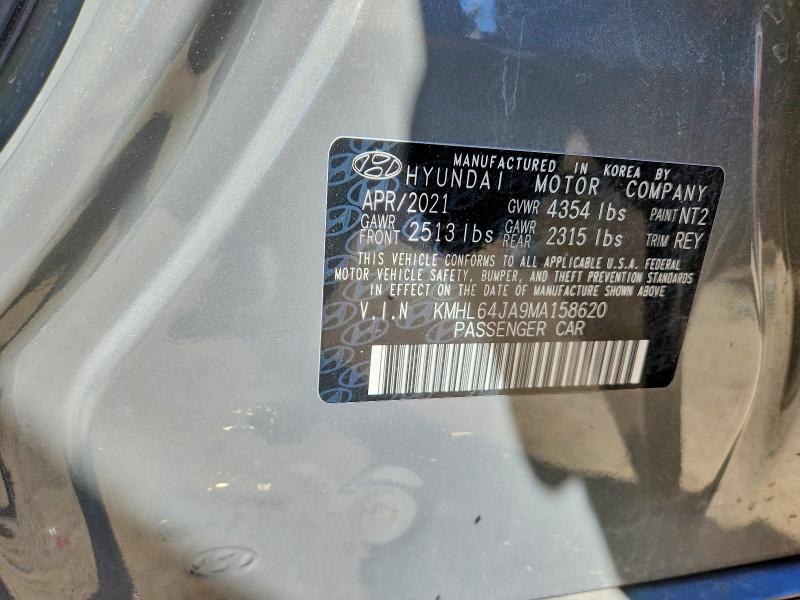 2021 Hyundai Sonata მანქანა იყიდება აუქციონზე, vin: KMHL64JA9MA158620, აუქციონის ნომერი: 49215146
