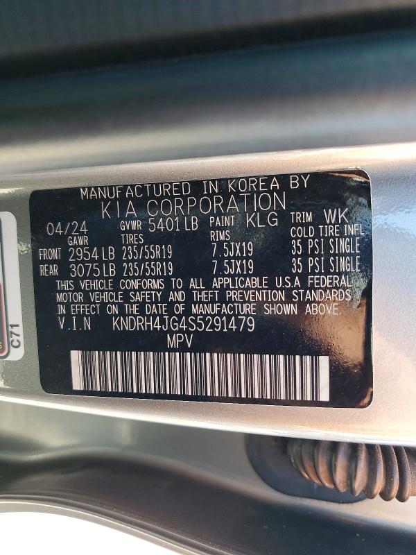 50719236 :رقم المزاد ، KNDRH4JG4S5291479 vin ، 2025 Kia Sorento مزاد بيع
