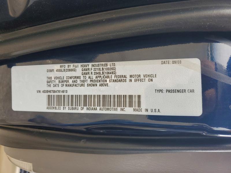 Aukcja sprzedaży 2004 Subaru Legacy, vin: 4S3BH675847614913, numer aukcji: 50854266