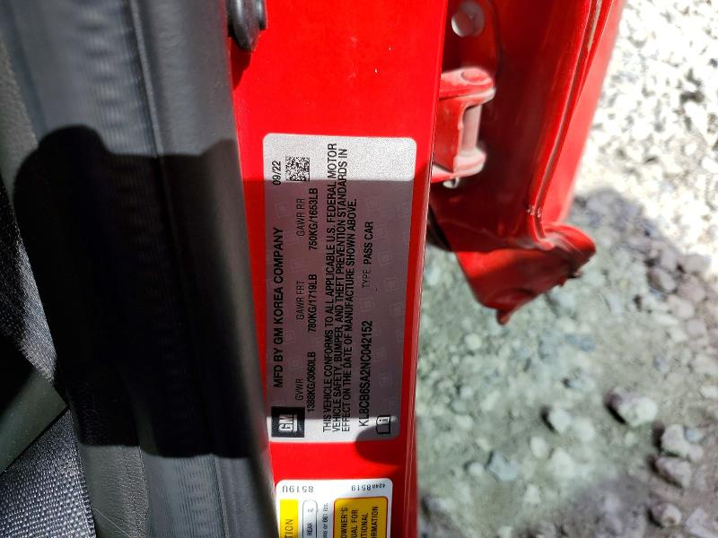 Продаж на аукціоні авто 2022 Chevrolet Spark, vin: KL8CB6SA2NC042152, номер лоту: 49168796