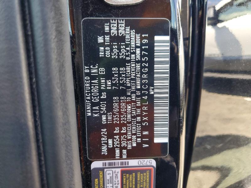 Aukcja sprzedaży 2024 Kia Sorento, vin: 5XYRL4JC3RG257191, numer aukcji: 51461556