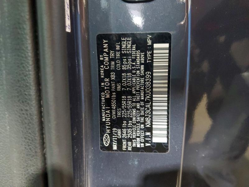 Продаж на аукціоні авто 2019 Hyundai Tucson, vin: KM8J3CAL7KU038399, номер лоту: 51523306