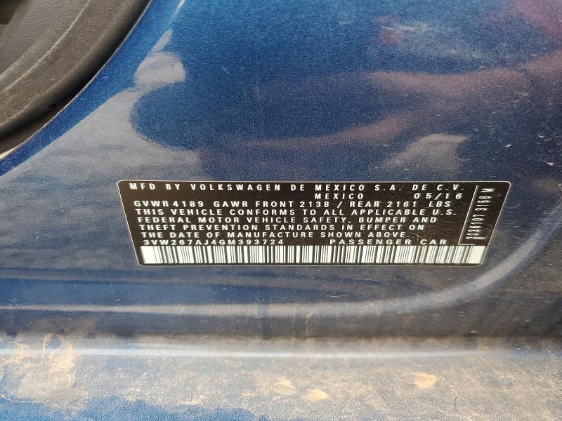 Aukcja sprzedaży 2016 Volkswagen Jetta, vin: 3VW267AJ4GM393724, numer aukcji: 49640096