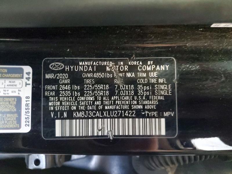 2020 Hyundai Tucson მანქანა იყიდება აუქციონზე, vin: KM8J3CALXLU271422, აუქციონის ნომერი: 49944806