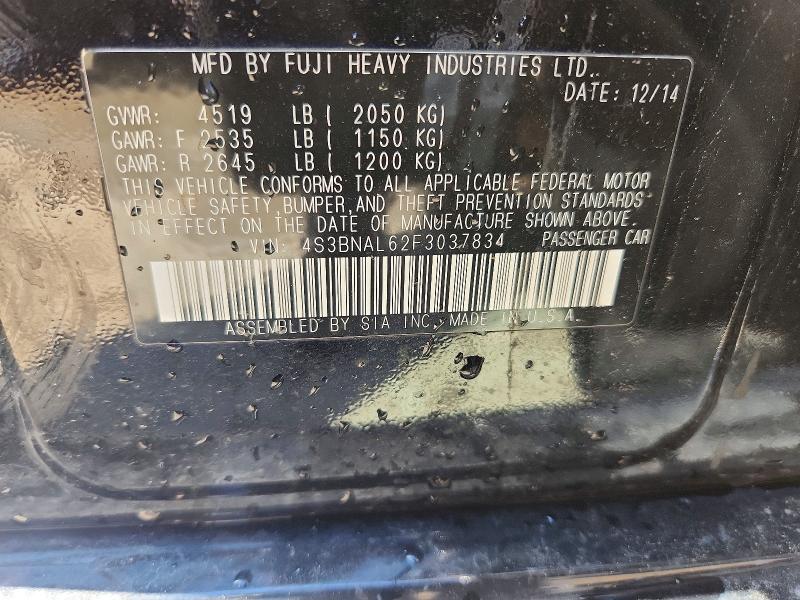 Продаж на аукціоні авто 2015 Subaru Legacy, vin: 4S3BNAL62F3037834, номер лоту: 50501406
