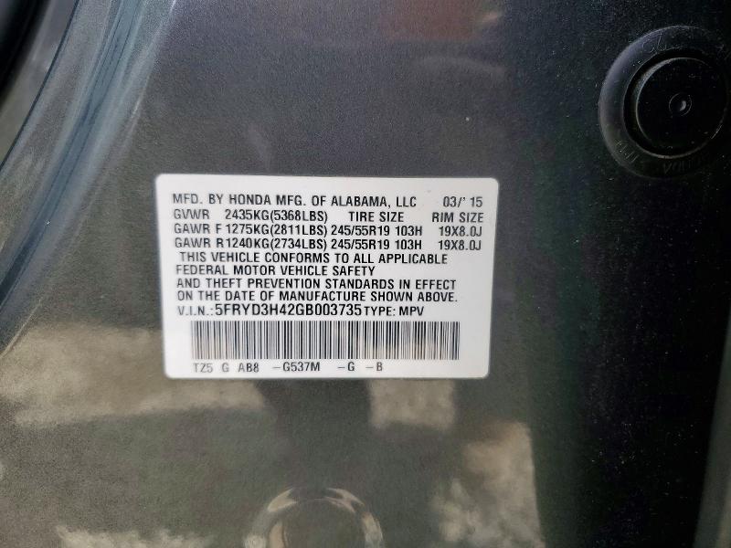 Продаж на аукціоні авто 2016 Acura Mdx, vin: 5FRYD3H42GB003735, номер лоту: 48492536