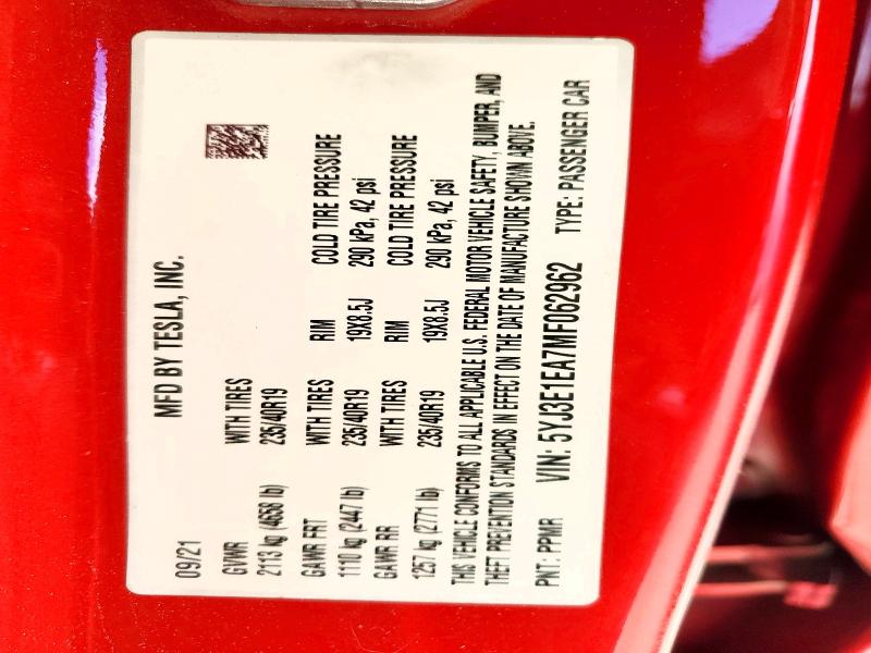 Продаж на аукціоні авто 2021 Tesla Model 3, vin: 5YJ3E1EA7MF062962, номер лоту: 49883716