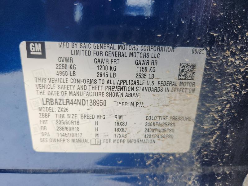 Продажа на аукционе авто 2022 Buick Envision, vin: LRBAZLR44ND138950, номер лота: 50815736