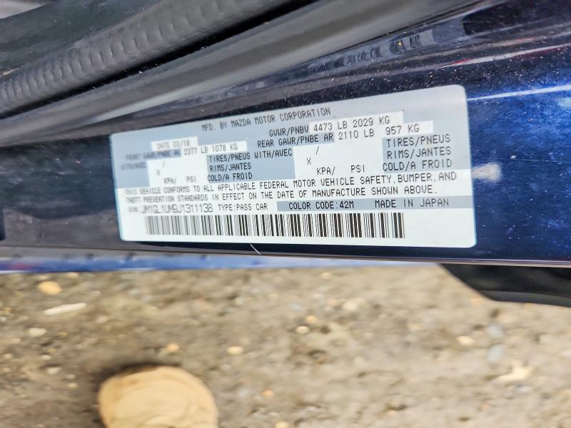51901196 :رقم المزاد ، JM1GL1UM9J1311138 vin ، 2018 Mazda 6 مزاد بيع
