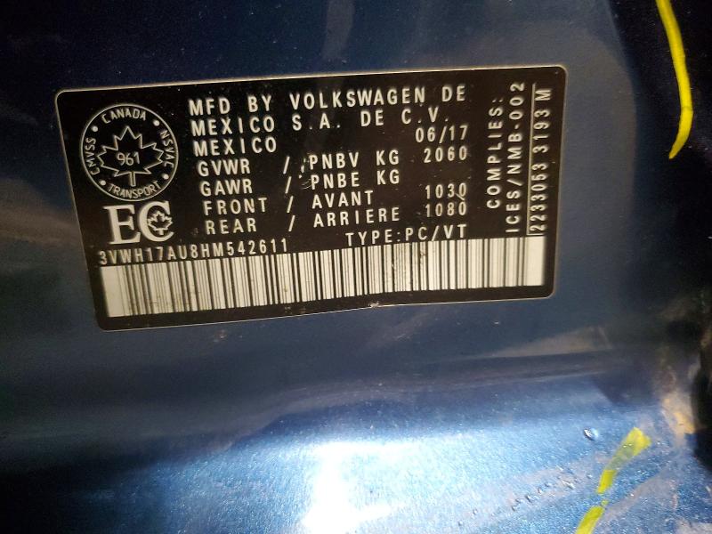 Продаж на аукціоні авто 2017 Volkswagen Golf Alltrack, vin: 3VWH17AU8HM542611, номер лоту: 48313166