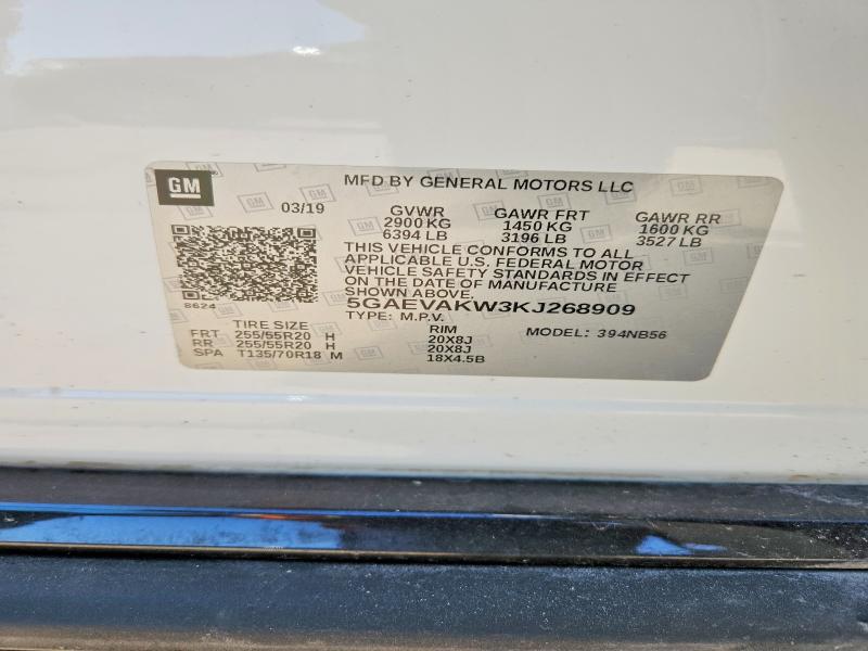 Продажа на аукционе авто 2019 Buick Enclave, vin: 5GAEVAKW3KJ268909, номер лота: 50754066