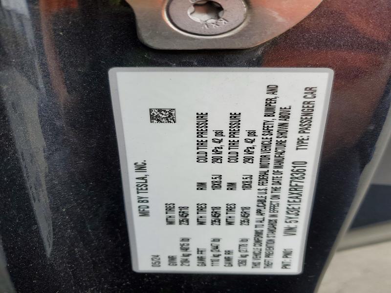 Продаж на аукціоні авто 2024 Tesla Model 3, vin: 5YJ3E1EAXRF783610, номер лоту: 48339906