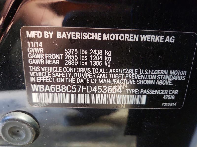 Продажа на аукционе авто 2015 Bmw 640, vin: WBA6B8C57FD453654, номер лота: 51290776
