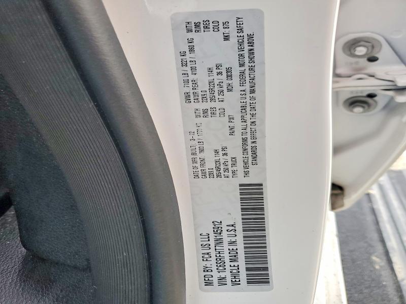 48791156 :رقم المزاد ، 1C6SRFHT7NN145912 vin ، 2022 Ram 1500 مزاد بيع