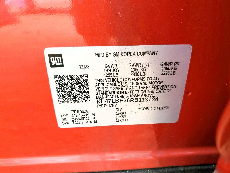 2024 Buick Envista მანქანა იყიდება აუქციონზე, vin: KL47LBE26RB113734, აუქციონის ნომერი: 48172066