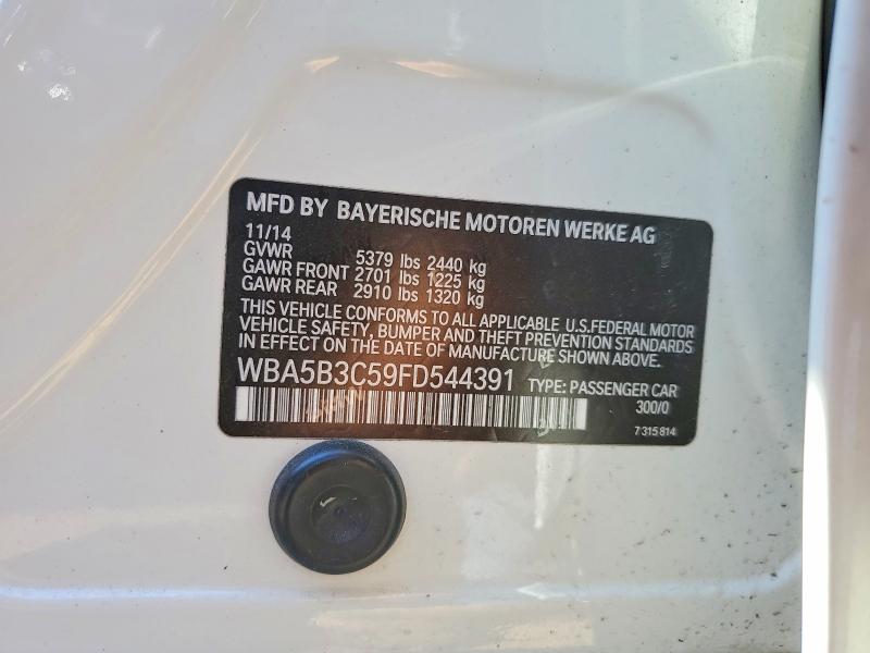 2015 Bmw 535 მანქანა იყიდება აუქციონზე, vin: WBA5B3C59FD544391, აუქციონის ნომერი: 48016766