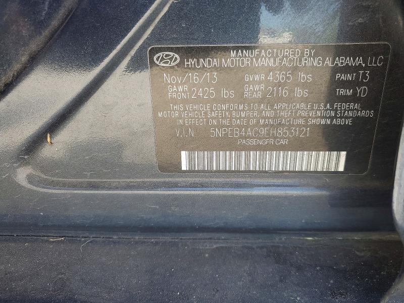 2014 Hyundai Sonata მანქანა იყიდება აუქციონზე, vin: 5NPEB4AC9EH853121, აუქციონის ნომერი: 49043086