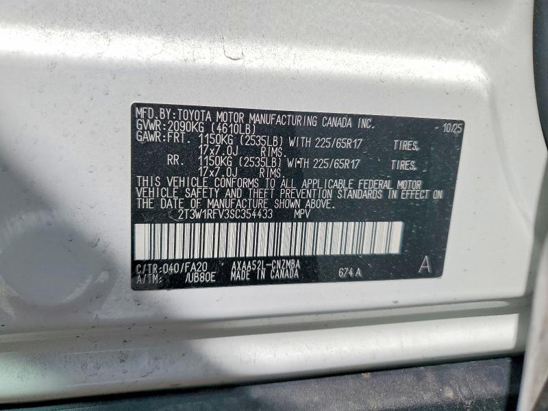 Aukcja sprzedaży 2025 Toyota Rav4, vin: 2T3W1RFV3SC354433, numer aukcji: 48841616